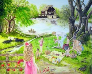 The Grandmas' Picnic - completed artwork.