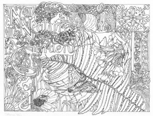 1513 Illuminated Nature Garden: Contrasted Pencil Sketch