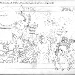 Approved draft sketch from which I shall build my final drawing and artwork