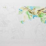 Geographical motif showing colour contours