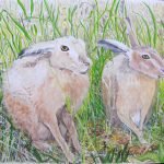 1509 Progress: two undercoated hares - and now time for lunch!
