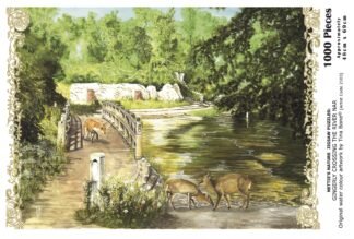 NETTIE'S NATURE PUZZLES: Gingerly Crossing the River Nar (Fox & Muntjacs) 1000 piece £15