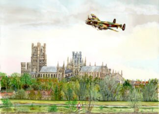 NETTIE'S NATURE PUZZLES: Lancaster Bomber flying over Ely Cathedral 1000 piece