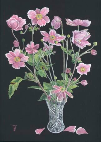 NETTIE'S NATURE PUZZLES: Three Plucked Petals (Pink Japanese Anemone) 1000 piece
